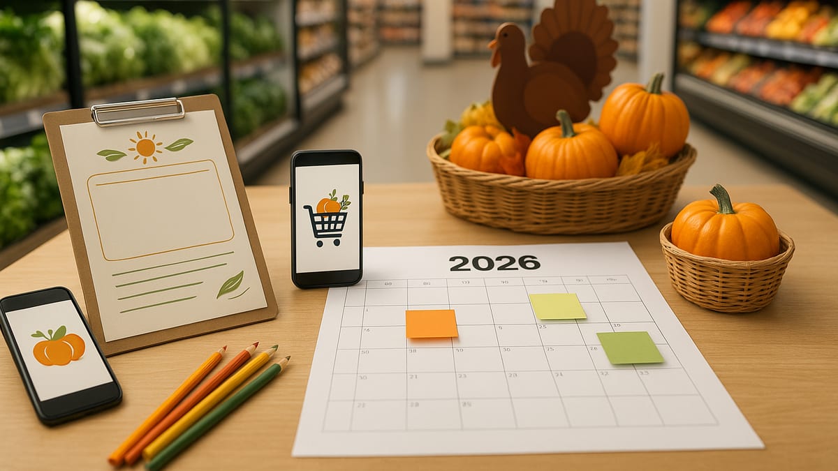Calendário promocional 2026 para supermercado - guia do Encarte Fácil